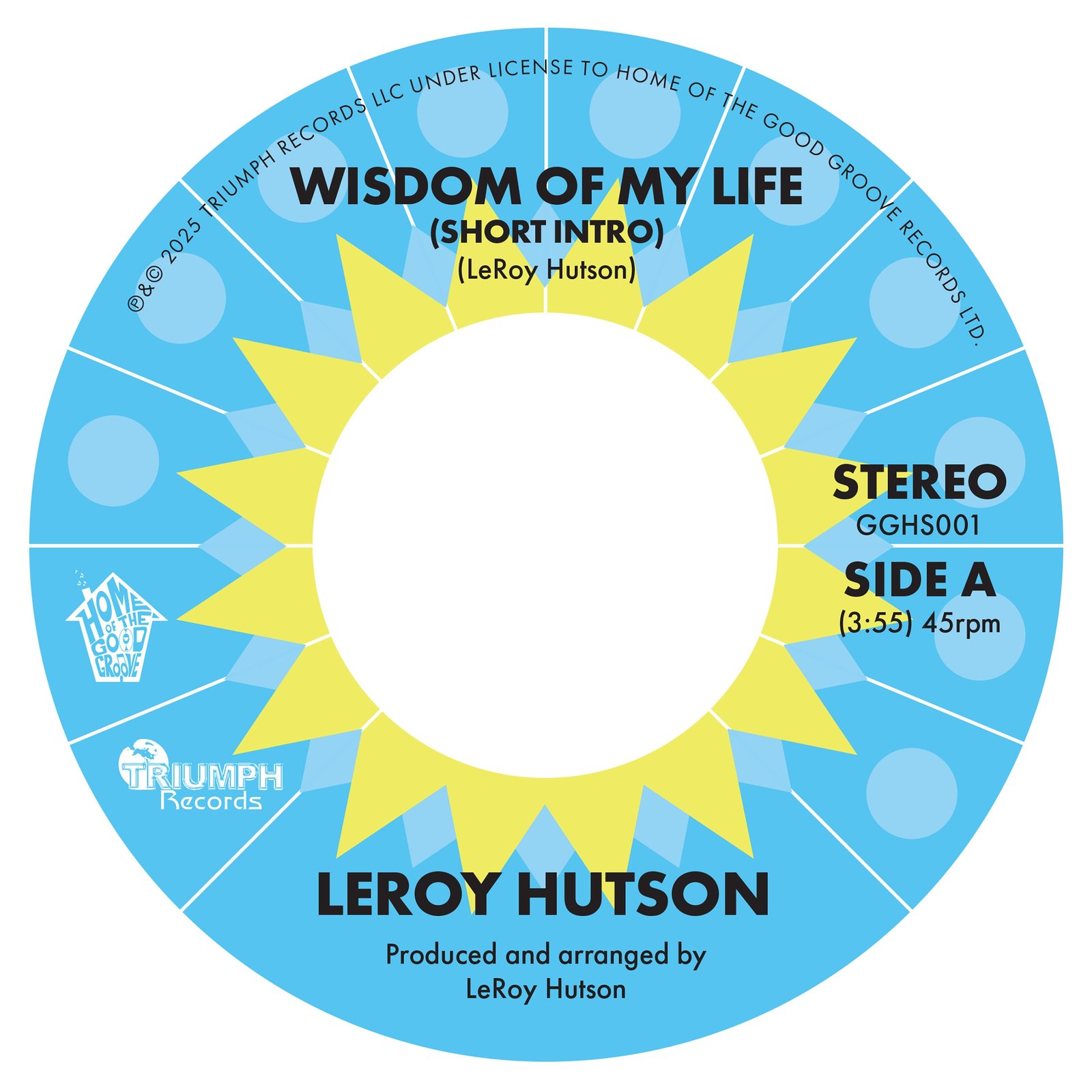 LeRoy Hutson - Wisdom Of My LIfe. 45rpm. 7-inch Vinyl | Home of